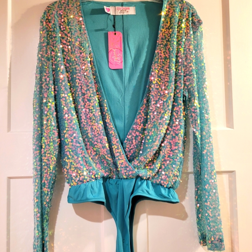 Southern fried Chick's sequin bodysuit